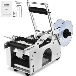【Summervibes】VEVOR Semi-Automatic Round Labeling Machine, 20-50pcs/min, Electric Bottle Label Applicator for Round Bottles, Round Bottle Labeler Suitable for Bottle Diameter 0.78-4.72 inches (with Pressing Bar)
