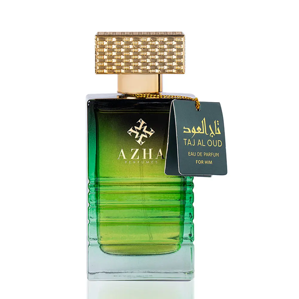 AZHA PERFUMES Taj Al Oud Eau de Parfum for Men - Luxury Woody Amber EDP Perfume Spray, 100 ml Liquid Bottle, Cruelty-Free Scent with Saffron, Oud, Vanilla, Single Item Elegant Fragrance, Elegant Scent, Long Lasting, Oudh Blend, Non-Toxic, Regular Edition,