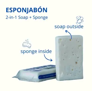 T.Taio Espanjabón – Dual-Action Soap and Sponge in One, Multiple Scents Bath Personal body wash Shower Smooth Cleaning Daily Cleansing