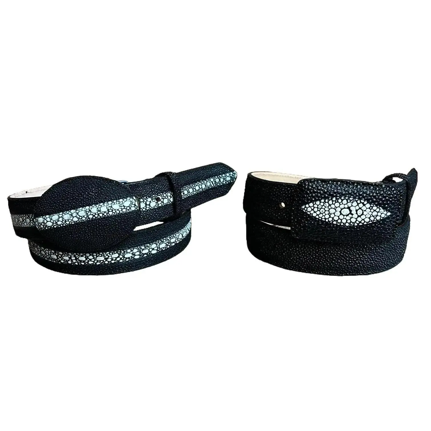 Men's Rodeo Cowboy Genuine Leather Stingray Print Cinto Vaquero Mantarraya