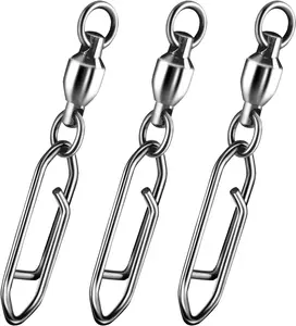 30-Pack Fishing Speed Clips Quick Change Snap Swivels, Ball Bearing Swivel Power Clips Fishing Snap Swivels Freshwater Saltwater Crankbait Popper Lures Quick Snaps Connectors Tackle