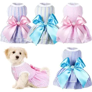 Puppy Dress, suitable for small and medium-sized puppies, Summer Princess Pet Dress, Girl Puppy Tutu Dress, Suitable for Chihuahua York Dog, Puppy Cat Set
