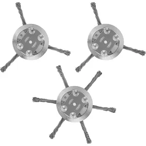 Steel Wire Rotary Brush Cutter Weed Eater Blades, String Trimmer Head Universal Adapter Kit Replacement for Stihl, Husqvarna Shaft Trimmers, Gardening Lawnmower, Moss Grass Rust (6 inch) Tool Accessories Power Tool