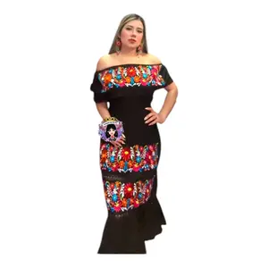 Women's Casual Vestido Campesino Multicolor Dress - Womenswear