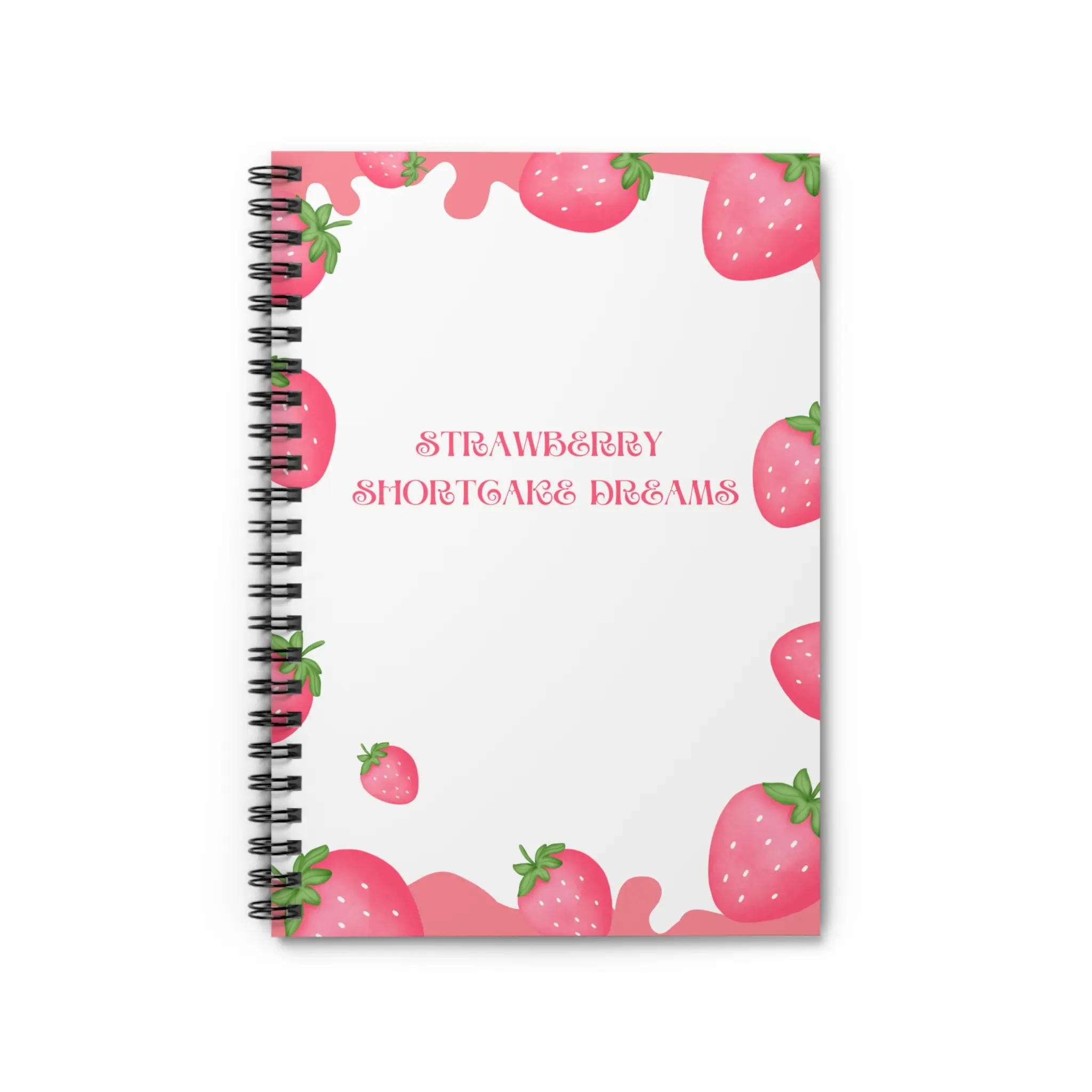Strawberry Dreams Spiral Notebook - Cute Stationery, Journal for Students, Gift for Strawberry Lovers, Cute Office Supplies, Summer Vibes,