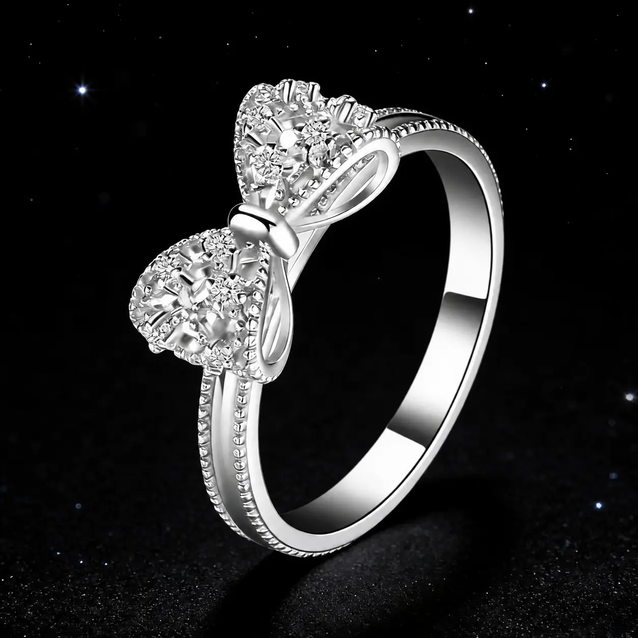 Promise ring set with cubic zirconia, suitable as a gift for girls or couples, perfect for daily wear, Mother’s Day.
