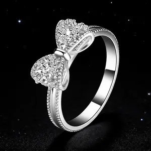 Promise ring set with cubic zirconia, suitable as a gift for girls or couples, perfect for daily wear, Mother’s Day.