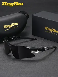 Unisex Vintage Polarized Sunglasses, Retro Outdoor Wrap Around Rimless Sporty Sunglasses, Trendy Summer Sports Sunglasses for Everyday Use for Men & Women