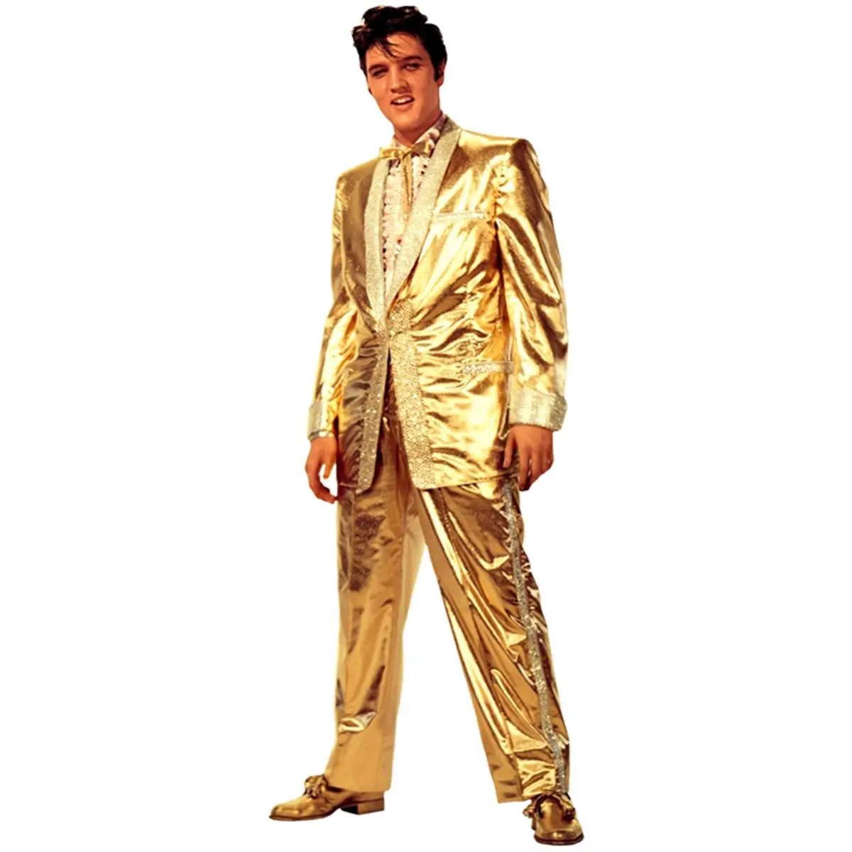 212 MAIN Elvis Presley Gold Lame Suit Life-Size Cardboard Stand-Up, Interior Home Decor with Wall Mount Option for Home Party Display