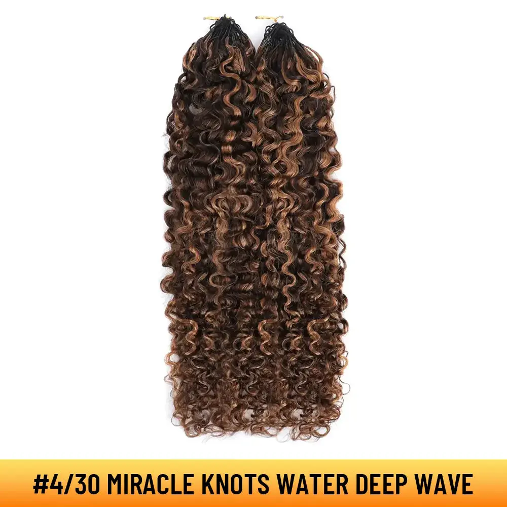 YGwigs Mixed Color Miracle Knots Water Deep Wave Feather Crochet Human Hair