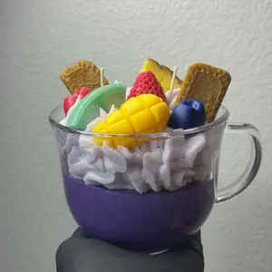 Tropical Fruit Candle with Pineapple Mango Coconut & Lemon Scents Super Cute Decorative Candle