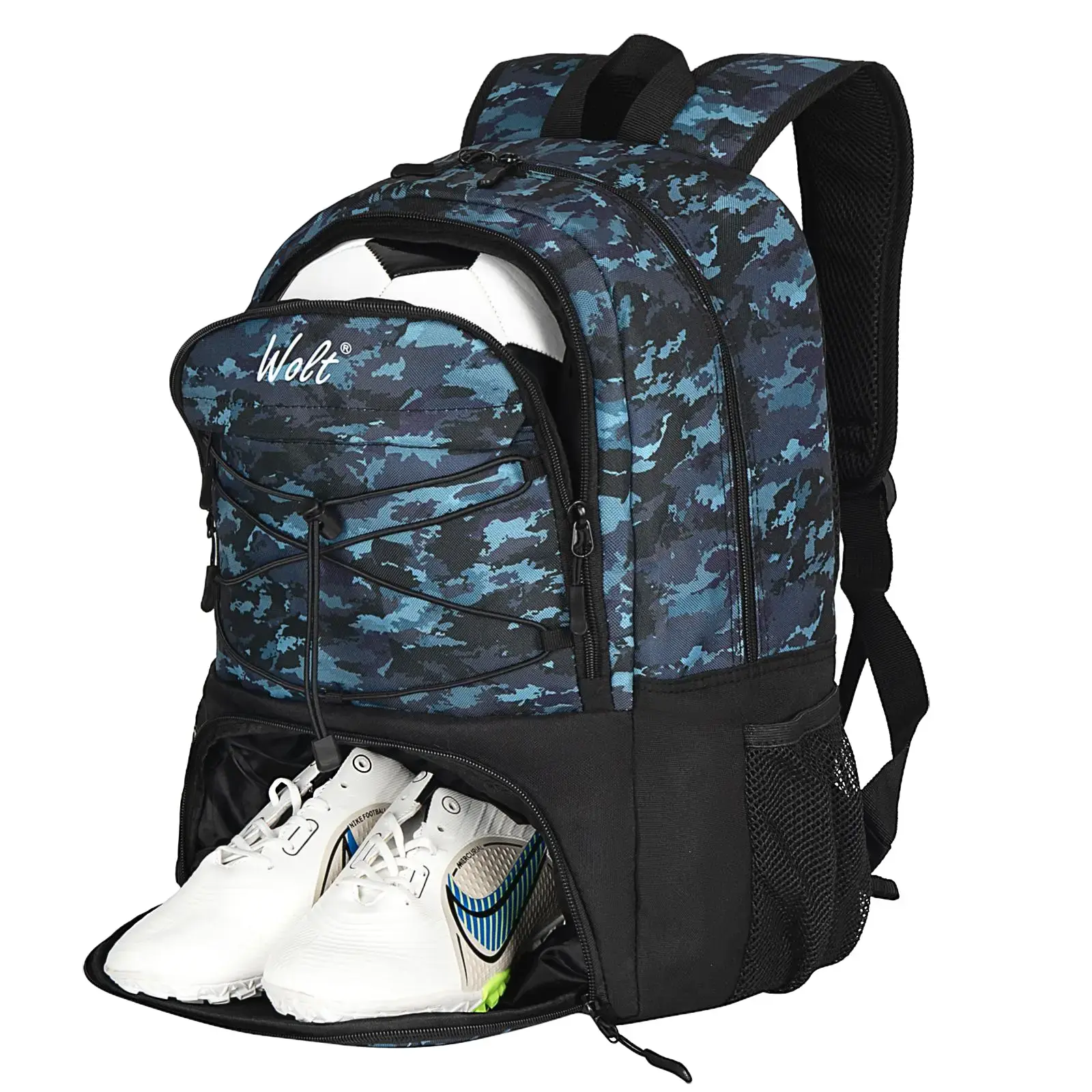 Wolt Youth Soccer Backpack for Youth Athletes - Compartmentalized Duffle with Ball & Cleat Compartments, Functional Design Multi-Sport Bag, Backpack Sports Duffels, Duffle Backpack Sports Duffels