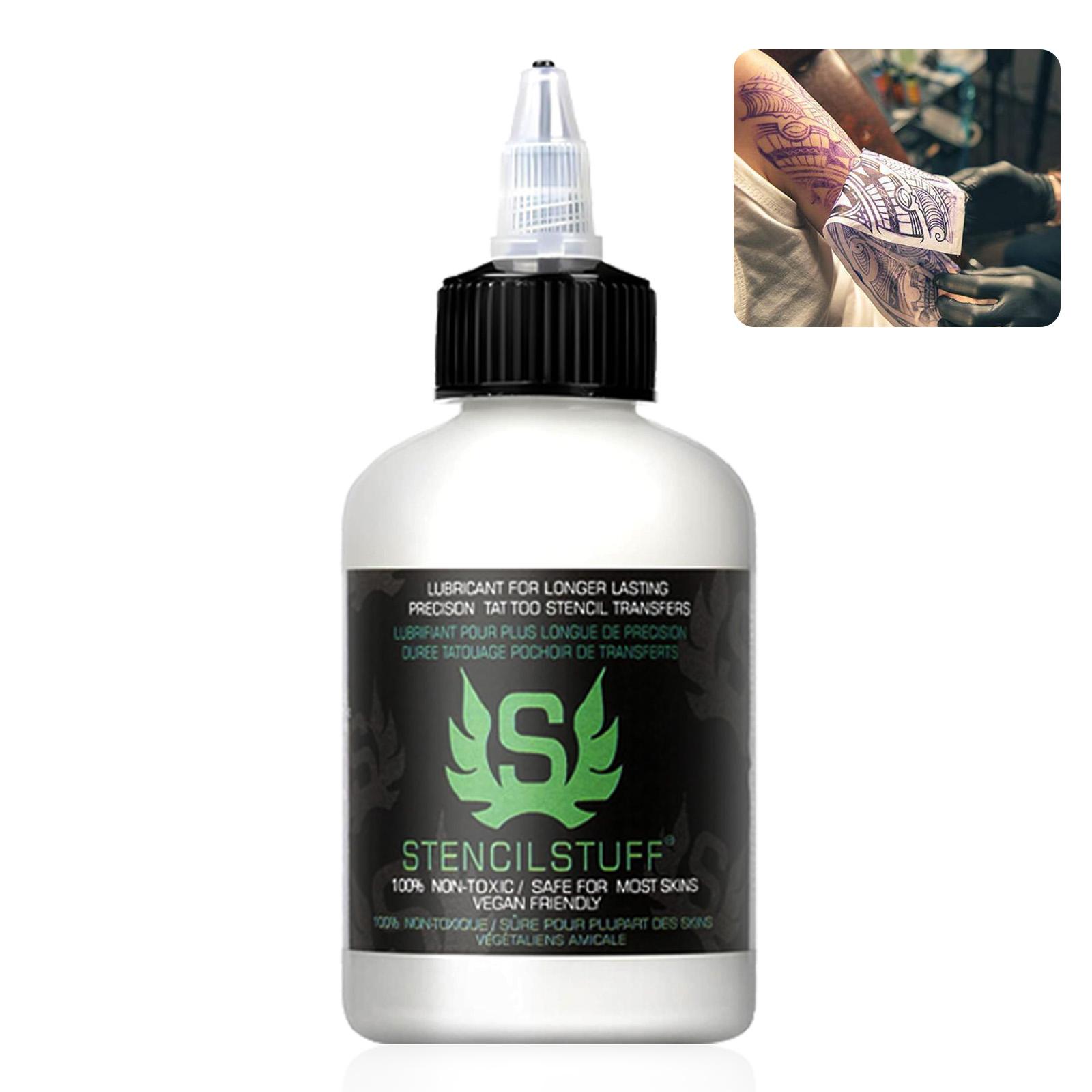 Tattoo Stencil Transfer Gel – 4oz Tattoo Stencil Transfer Solution – Vegan-Friendly Stencil Gel – Fast-Drying and Long-Lasting – Clean and Easy Application
