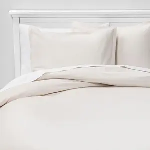 King Solid Velvet Duvet & Sham Set Cream - Threshold