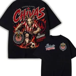 Guadalajara Chivas T-Shirt, Liga MX Mexico Soccer Shirt, El Rebaño Sagrado Graphic Tee, Goat Mascot Football Fan Apparel, Red White Chivas Shirt For Men Women LZ5 UUE 18O JRI