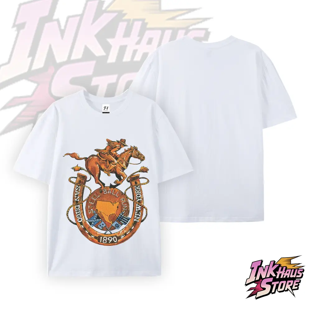 SBR jojo JJBA  Steel Ball Run  JoJo's Bizarre Adventure Short-sleeved cotton unisex casual T-shirt