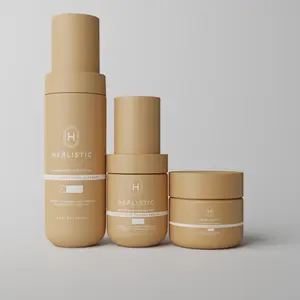 Herlistic C-Glow Skin Care System with Hyaluronic Acid for Moisture Radiance - Blemish Free Cleanser, Brightening Toning Serum, Hydrating Moisturizer