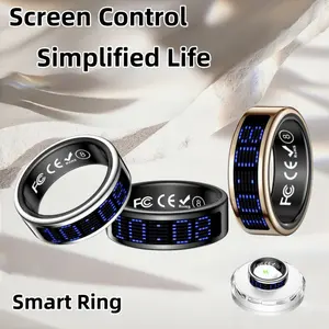 Stylish Smart Ring for Men And Women with Digital Display-Health Ring, Built-In Caller ID Function, Sleep, Exercise, Menstrual Cycle Recording, IP68 Fitness Ring, Fitness Tracker Ring, with Magnetic Charging Base Long Battery Life
