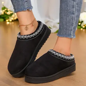 Women's Slippers Platform Mini Boots Short Ankle Boot Fleece Lined Sneakers House Slippers Anti-Slip Snow Boot For Outdoor Springfresh