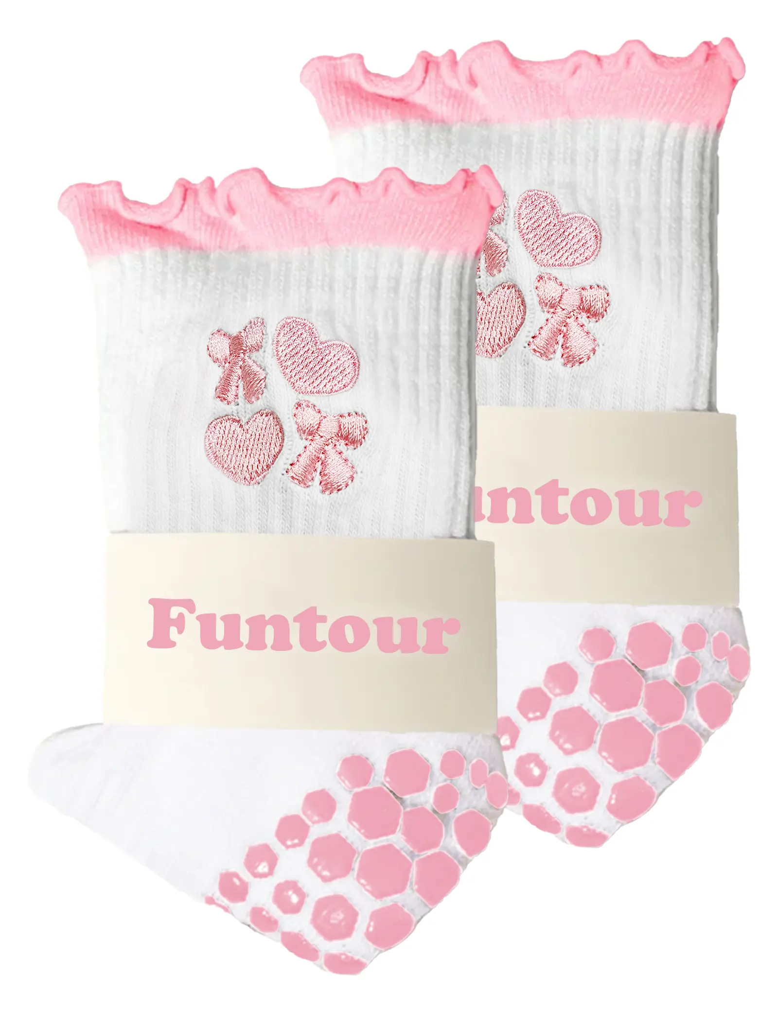 Women's Anti-Slip Mid-Calf Socks, Breathable Sweat Absorbent Grip Socks for Yoga, Pilates & Gymnastics, All-Season Athletic Sports Socks Womenswear