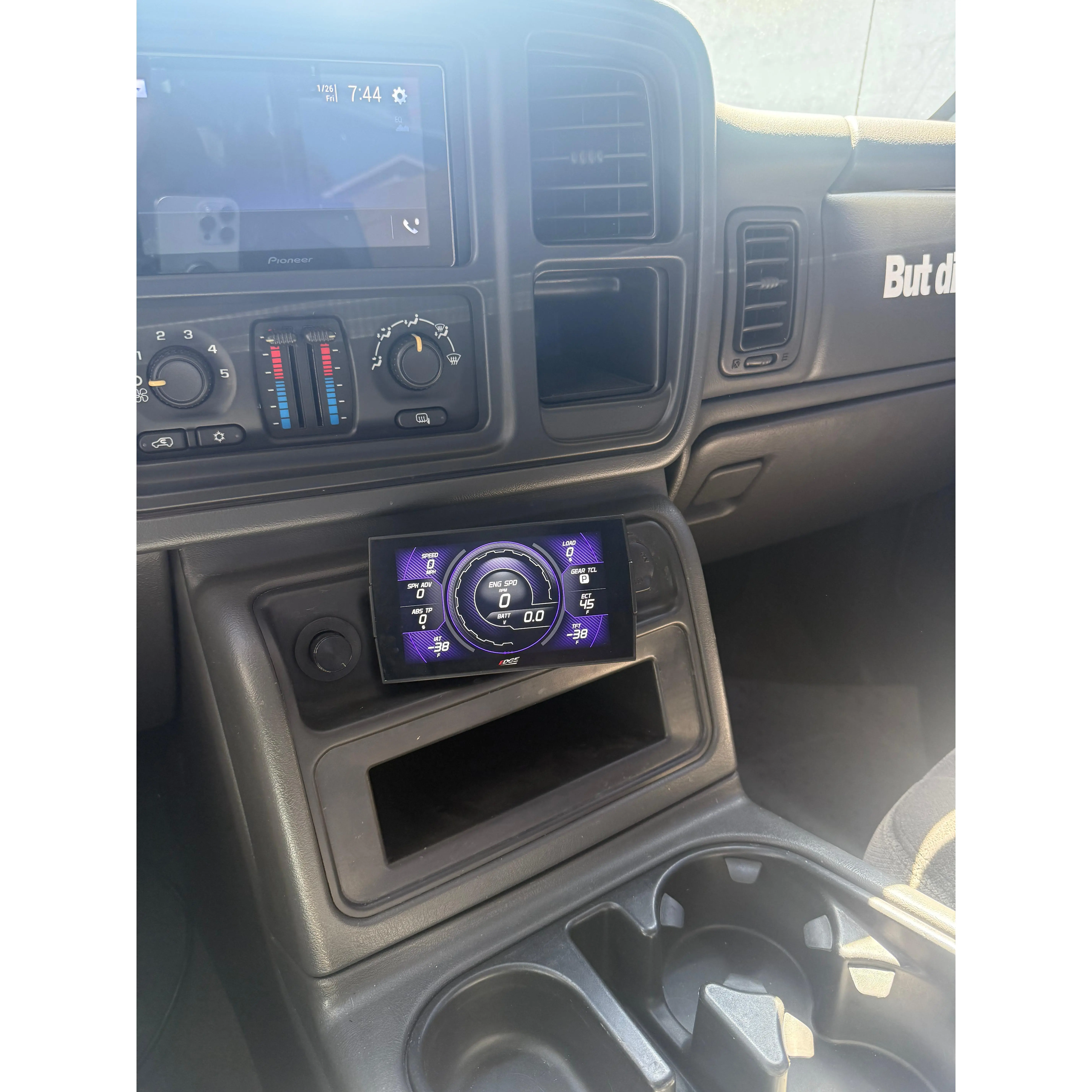 Edge CTS Rotatable Monitor Car-Mounted Holder for 03-07 Silverado/Sierra Trucks, Center Console Mounting with 17mm Rotatable Ball, Push-to-Fit Design, Car Gadgets, Driving Accessories