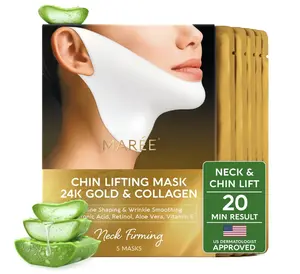 V Line Lifting Mask MARÉE – Choose 24K Gold, Hyaluronic Acid, or PDRN – Instant Glow, Deep Hydration & Firm Jawline, Chin & Neck – 5 Pack