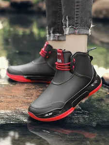 Couple Short Rain Boots Fashionable Appearance Comfortable Lining, Designed for Rainy Season Outdoor Travel Daily Commute Work Ankle Boots