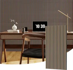 Garvee Sound Absorbing Panels with 3D Slotted Wood Strips: Elegant Soundproof Wall Panels Suitable for Noise Reduction and Absorption, Ideal for Home Theaters and Offices.