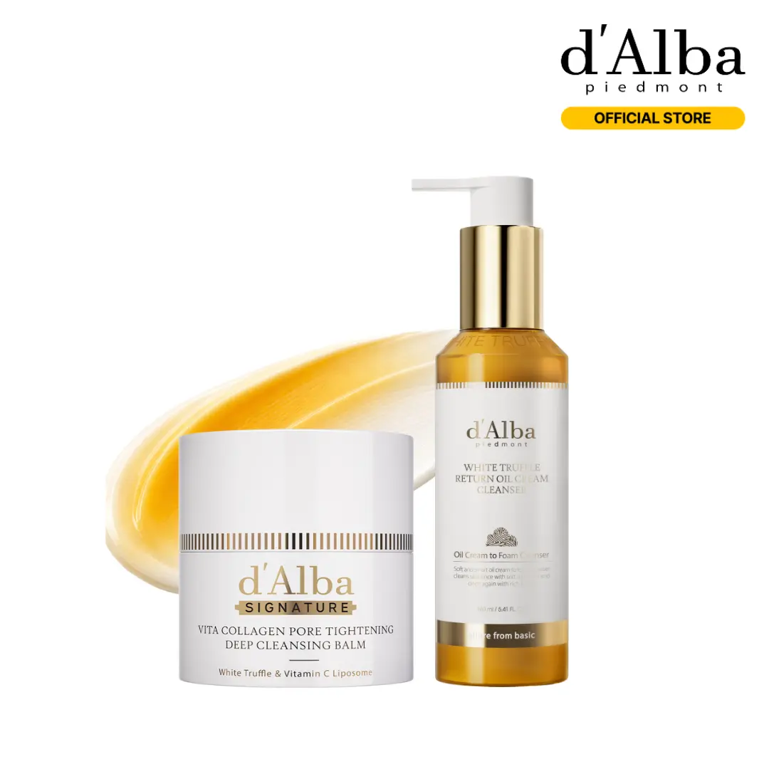 [OFFICIAL d'Alba] Ultimate Cleansing Duo - Vita Collagen Pore Tightening Deep Cleansing Balm +  White truffle Return Oil Cream Cleanser