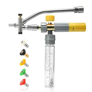M MINGLE Mini Foam Cannon for Pressure Washer, Magnetic Foam Cannon with Dual Connector, Undiluted Foam Blaster with 5 Nozzle Tips, 1/4 Inch Quick Connect fathersdaygift