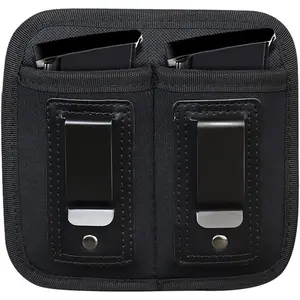 Universal Double Magazine Pouch for 9mm .40 .45 .380 .357, IWB Mag Holster Concealed Cary for Double Stack, Mag Holder for Glock19 43 17 1911 S&W M&P, IWB Clip Magazine Pouch IWB Pistol Ammo