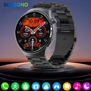 SENBONO Outdoor smartwatch voice assistant fitness tracker Push notifications IP68 waterproof Magnetic charging, wearable devices unisex smart watch