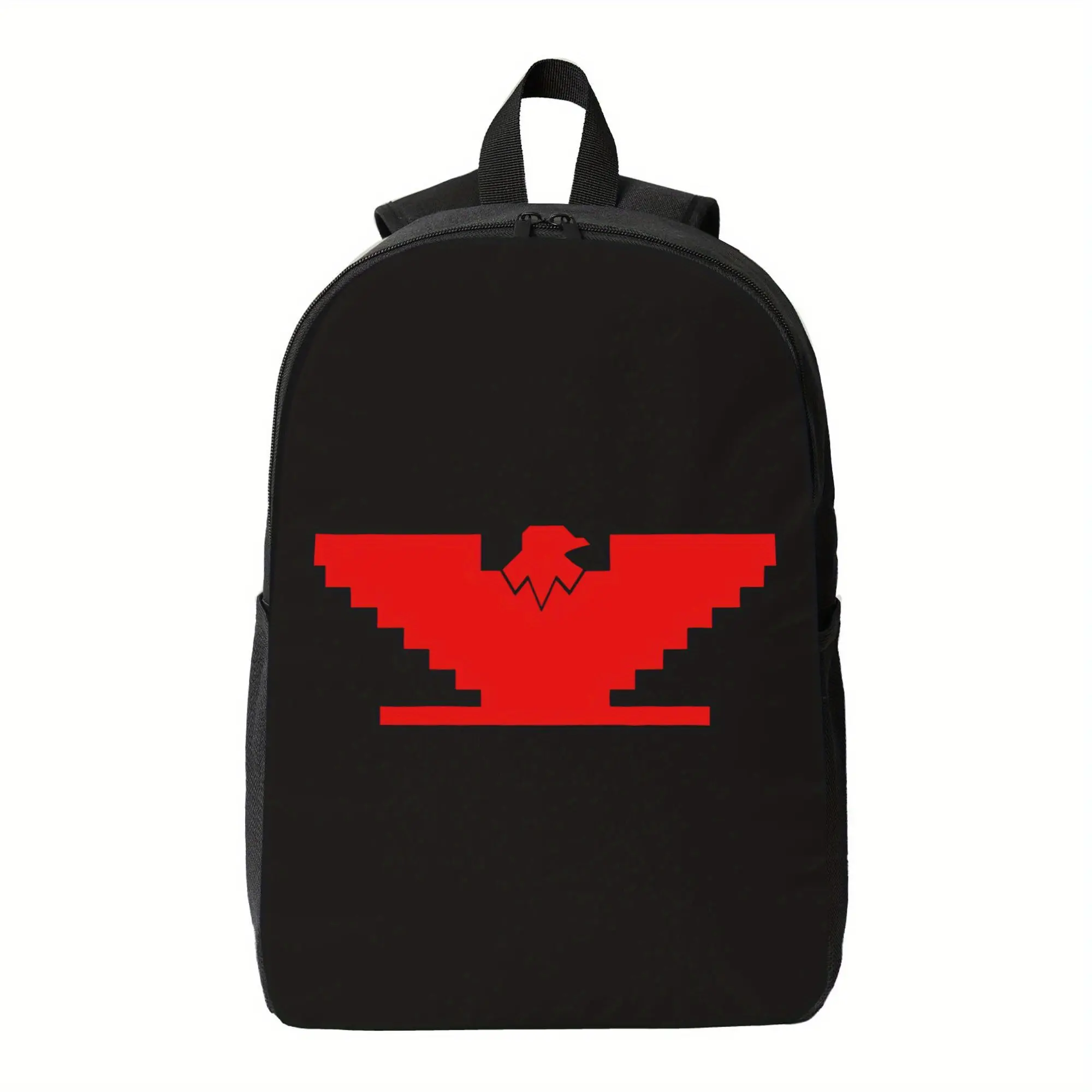 United Farm Workers UFW Huelga Bird Chicano Labor Backpack - Black with Red & White Stripes, Durable Zipper Closure School Book Bag for Students, Cultural Pride Design, Quality Construction, for Teenager
