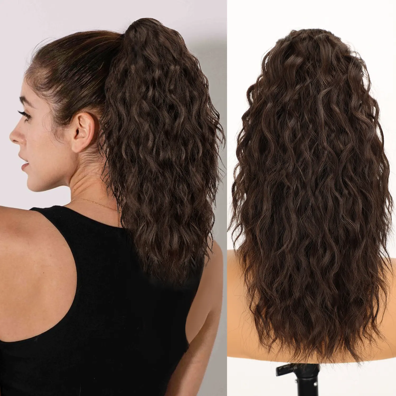 Dark Brown Claw clip Ponytails