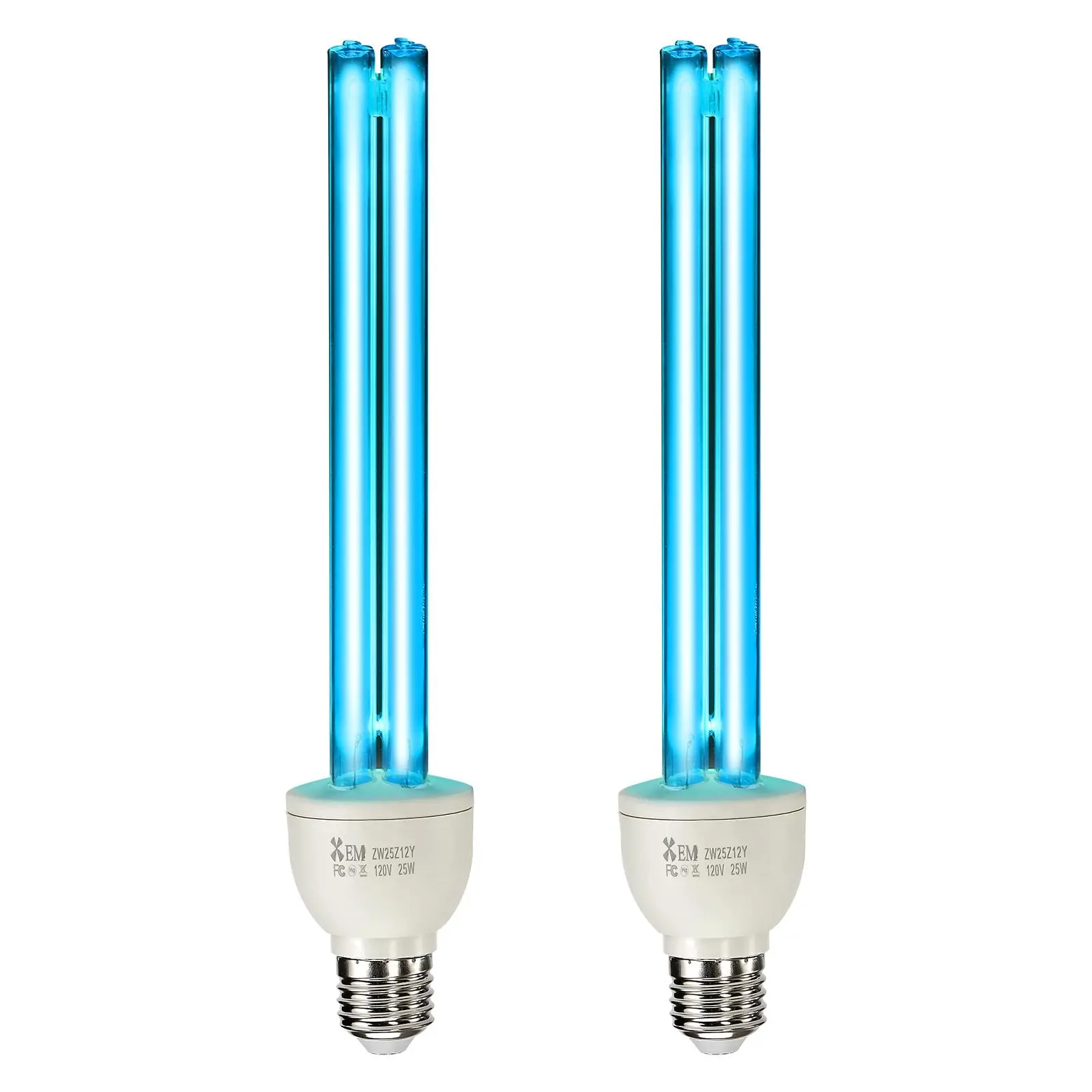【BackToSchool】VEVOR 2-Pack 25W UVC UV Light Bulbs with Ozone Generation, E27 Universal Base, 253.7 nm + 185 nm Wavelengths, 25w Power Deep Cleaning Lamps for 400 Sqft Home/Office, Replacement Ultraviolet Lamps (DealsForYouDays Fathersday Gift)