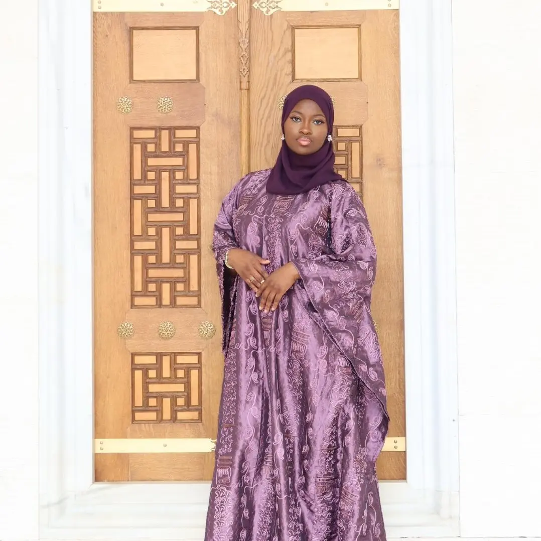 AROLAKE Fanta Plum Embroidery Boubou