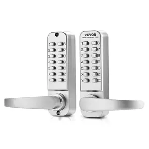 Father's Day Gift VEVOR Mechanical Keyless Entry Door Lock 14 Key Mechanical Keypad Lock for Home Sliver