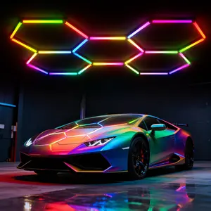 IPACKORIN   RGB hexagonal light smart modular honeycomb light application, party office, garage light, LED wall decorative light, remote control, LED light, music synchronization, DIY color ceiling light Adjustable Lighting Options,  stockup mothersday