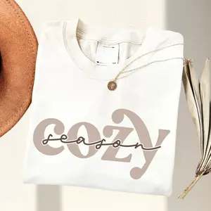 Cozy Season Shirt, Fall Season T-Shirt, Get Cozy Tee Comfort Crewneck Fit