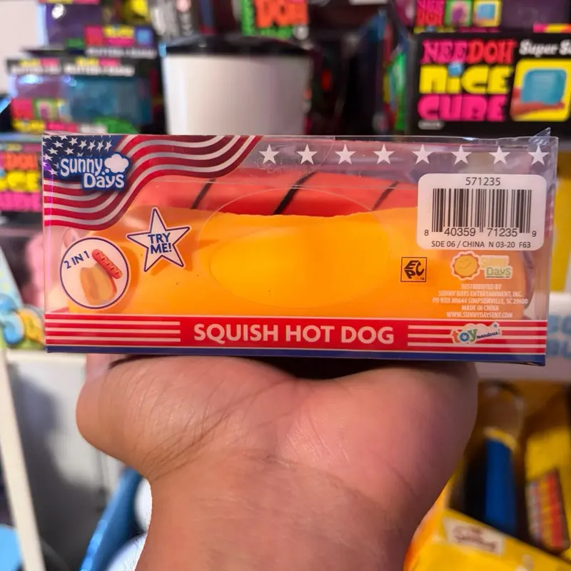 Sunny Days Hot Dog Squishy 2 In 1 Stress Relief 100% Authentic, Perfect Gift