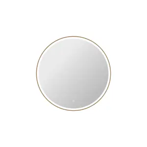 Elegant Kitchen & Bath MRE6B42SG 42 in. Round LED Front & Backlit Wall Mirror, Satin Gold