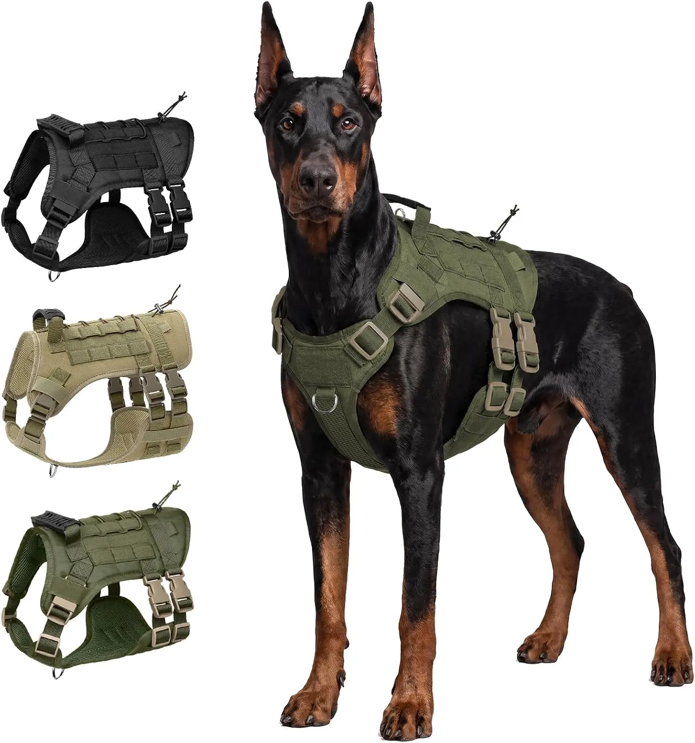 Tactical Dog Harness for Medium Dogs, Heavy Duty No Pull   perfect fit  Dog Harness with Handle, Adjustable 6-Buckle Pet Vest for Pitbull, Border Collie, Boxer, Walking, Training, Hunting sohochic