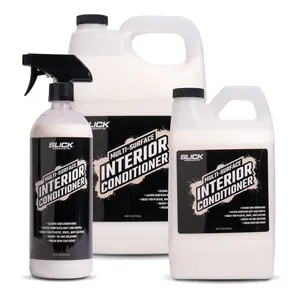 Slick Products Multi-Surface Interior Conditioner – Cleans & Conditions Vinyl, Plastic & Leather – Non-Greasy Car Interior Cleaner & Protectant – Fresh New Car Scent – 32 oz.