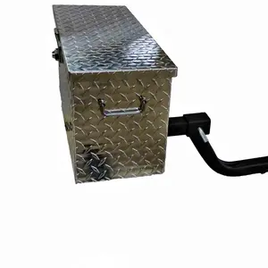 Adjustable Receiver Hitch Tool Box 24" Silver Diamond Plate