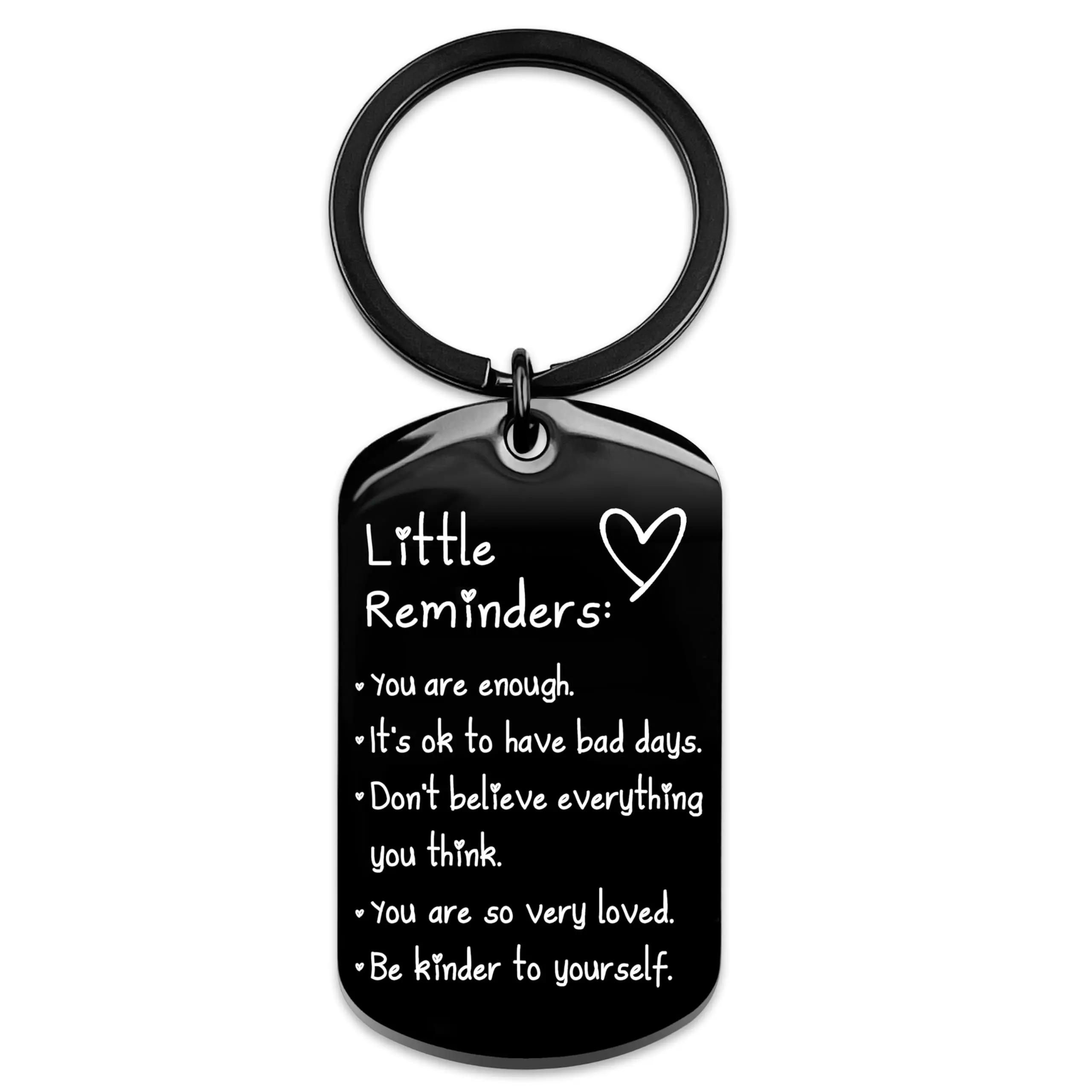 Engraved Inspirational Quote Keychain - Unisex Compact Portable Key Ring with Mental Wellbeing Affirmation Tag, Self Care Support Gift for Hard Times in Premium Box (Keychain Accessories for Teens)