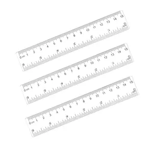 3 count Clear Plastic Ruler 6 Inch School Straight Short Transparent Small Ruler Measuring Tool for Drawing Straight Lines Underlining, Bookmark