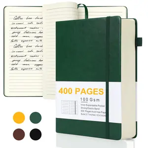 Journals for Writing, A5 Leather Ruled Notebook with 400 Pages, 100 Gms College Ruled Journal with Thick Paper, Hardcover with Inner Pocket & Pen Holder