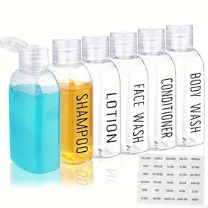 6pcs Leakproof Travel Bottles,3.4oz Clear PET Plastic, with Flip Caps for Shampoo, Conditioner, Portable Toiletry Containers for Travel Essentials, Travel Bottles for Toiletries, Lotion Bottles