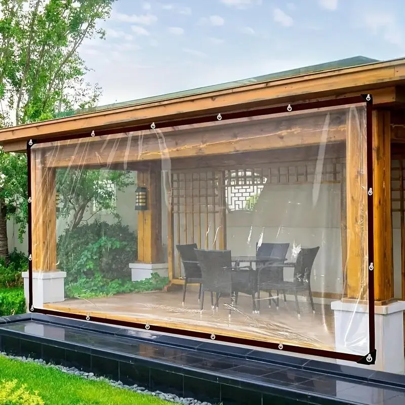 Clear Tarp Waterproof 4x6 FT - Heavy Duty Plastic Cover forPatio Enclosures Winter Protection for Plants GardensChicken Coops and Patios Weather Resistant