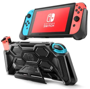 Mumba Protective Case for Nintendo Switch, Battle Series Heavy Duty Grip Cover with Comfort Padded Hand Grips and Kickstand Console Controllers
